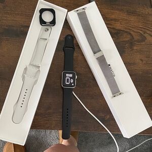 Apple Smartwatch with Black Sport Band and Silver Milanese Strap